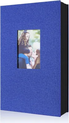 Produktbild von Fotoalbum 10x15 Leinen Einsteckalbum für Querformatfotos 300 Blatt Blau