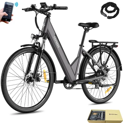 Produktbild von E Bike 27,5 Zoll Pedelec, Rostfreie Aluminiumlegierung 36 V 14,5 Ah 522 Wh bis zu 90 - 110 km, Wasserdicht IP54, E- Fahrrad mit 7 Gang und App, Grau