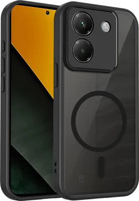Immagine prodotto di Custodia magnetica per Xiaomi Poco M7 Pro 5G, custodia rigida traslucida in PC con cornice morbida in TPU Nero