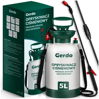 Produktbild von Gerdo | Sprühgerät Drucksprüher 5 L – Garten Drucksprüher Mit Verstellbarer Lanze 50–96 cm – Präziser Sprühnebel Strahl Pflanzenspritze 3,2 bar