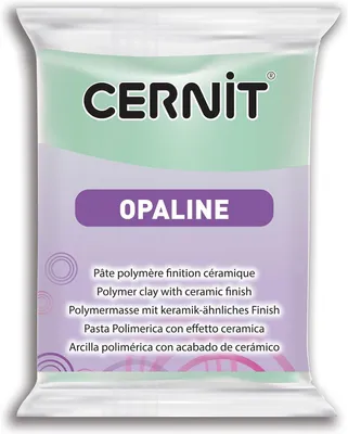 Produktbild von CERNIT CE0880056640C - Block Modelliermasse (Polymer) OPALINE, halb transluzent, ofenhärtend, sofort gebrauchsfähig, 56g, für DIY, Schmuck, Figuren, für Einsteiger und Hobbykünstler Minze 1 Stück