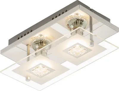 Produktbild von LED Wand- & Deckenleuchte TELL mit Glas Chrom glänzend 2flg rechteckig