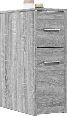 Image de Maison Exclusive - Armoire de salle de bain étroite avec roulettes Gris Sonoma Matériau dérivé du bois