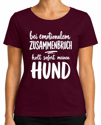Imagen del producto de Camiseta para mujer con estampado "Statement Sarkasmus" (declaración sarcástica), color burdeos, talla L