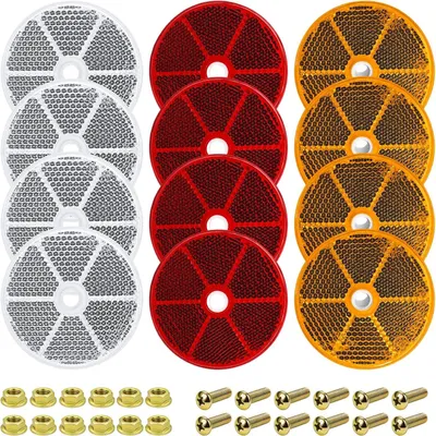 Obrázek produktu pro Reflexní odrazky, 12 kusů, průměr 60 mm, oranžové a bílé
