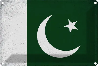 Produktbild von vianmo Blechschild 12x18 cm Pakistan Vintage Flagge Fahne Wappen