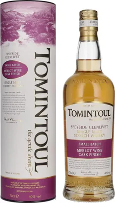 Produktbild von Tomintoul Small Batch Merlot Wine Cask Finish 40% Vol. 0,7l in Geschenkbox