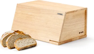 Produktbild von CONTINENTA Brotkasten, Gummibaum 40x26x18,5 cm 3292 4017167329208 Vorteilset – 2 Stück – inkl. 4 Edelstahl-Trinkhalme