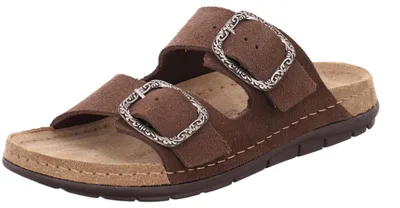 Produktbild von Rohde Damen Pantolette mit zwei Schnallen aus Velourleder Rodigo-D 5893, Größe:42 EU, Farbe:Braun