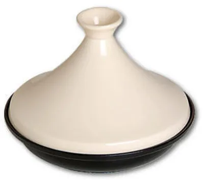 Imagen del producto de Staub, tajine redonda de 28 cm, color crema, de hierro fundido
