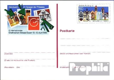 Produktbild von Belege Ganzsachen BRD (BR.Deutschland) 1986 PSo12 Sonderpostkarte gefälligkeitsgestempelt  Häuser