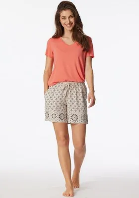 Productafbeelding van Schiesser damespyjama, korte broek, mix van gebreide stoffen + relax pasvorm, pyjamabroek