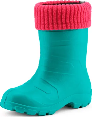 Produktbild von Ladeheid Kinder Mädchen Jungen federleichte Eva Thermo Gummistiefel gefüttert LA845KIDS (Türkis/Rosa, 29 EU)