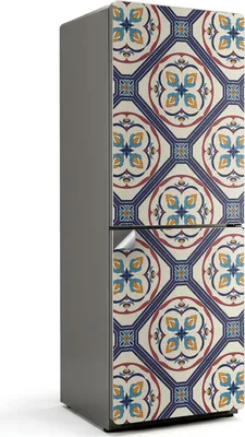 Produktbild von Muster mit Wassermotiven – Kühlschrank Aufkleber – Klebefolie Kühlschrank – Kühlschrank Dekor – Kühlschrankfolie selbstklebend – Küchen Dekoration – 70x190 cm