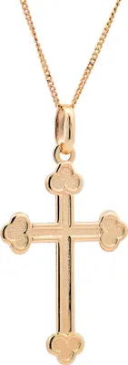 Produktbild von Anhänger Kreuz mit 1,1 mm Goldkette 38 cm 585-14 Karat Gold