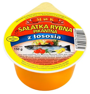 Zdjęcie produktu dla Sałatka rybna pikantna z łososiem MK 0,15 kg MK