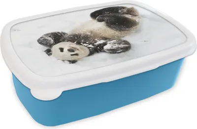 Obrázek produktu pro KitchenYeah® Lunchbox Snack Box 17x11 cm Panda - Snow - Baby Kids Snack Box - Lunch - Plastic - Bread Box - Sandwich Box - Lunchbox pro děti