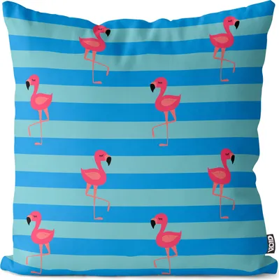Produktbild von VOID Flamingo Strand blau Kissenbezug Kissenhülle Sofakissen Kissen Deko Outdoor-Kissen Dekokissen