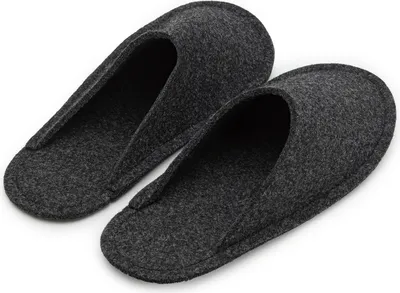 Produktbild von PANTOFFELMANN Gästepantoffel mit Filzsohle Filzpantoffel faltbar Pantoffel Hausschuhe Filzlatschen anthrazit M(36-39)