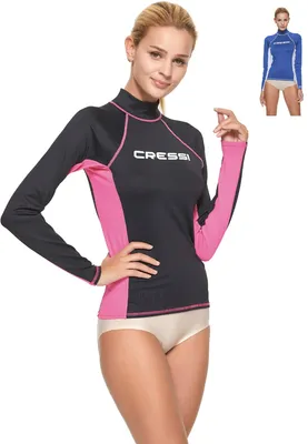 Obrázok produktu pre CRESSI Dámsky dlhý neoprénový topík Rash Guard, čierno-ružová farba, veľkosť XS/1 (36)