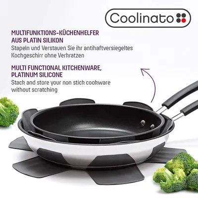 Produktbild von Topfuntersetzer Set, 9-teilig, Silikon, Ø 35 cm, grau, für die Küche