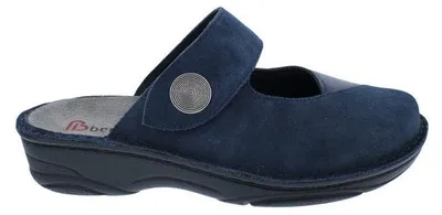 Produktbild von Berkemann Clog Heliane 3457-029, Velourleder mit Stretch, Blau, Fußbett zum Wechseln, Weite G-I 37 1/2
