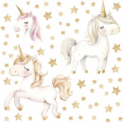 Produktbild von 256 Wandtattoo Einhorn weiß - Größe 1750 x 980 mm