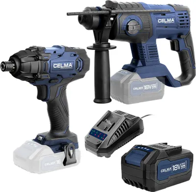 Zdjęcie produktu dla Zestaw CELMA Professional Młot udarowo-obrotowy PRWg 2-20OBS + Zakrętarka udarowa WDZ-Li 18OBS + OBS-18V4Ah + Ładowarka LD1