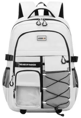 Produktbild von Schulrucksack Teenager Jungen Mädchen Wasserdicht Strapazierfähig Weiß 33x19x46cm