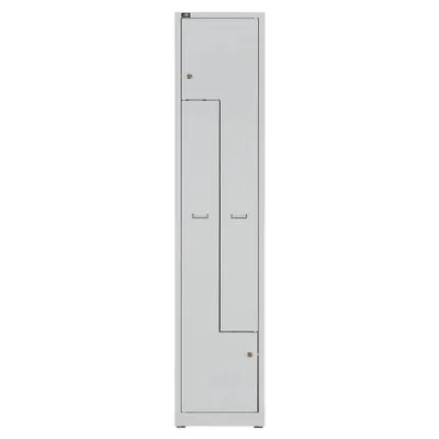 Produktbild von Z-Garderobenschrank Light, 2 Abteile, 1850 x 400 x 500 mm, lichtgrau
