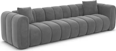 Produktbild von Samtstoff 3-Sitzer Couch Amoria Dunkelgrau