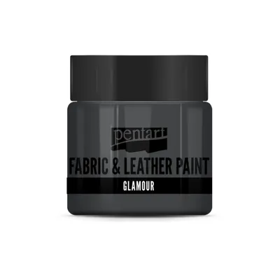 Produktbild von PENTART Glamour Stoff- & Lederfarbe, 50 ml, Altsilber