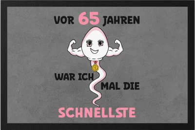 Produktbild von Vor 65 Jahren War Ich Mal Die Schnellste Fußmatte 65. Geburtstag Feier Party Geburtstagstorte Dance Birthday