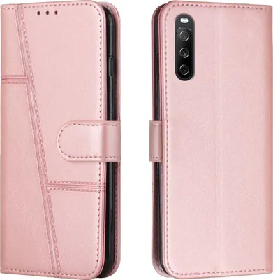 Produktbild von König Design Hülle kompatibel mit Sony Xperia 10 III Kunstleder Handyhülle - Handy Case Rosa