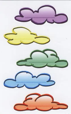 Produktbild von Buchetiketten Wolken für Hefte