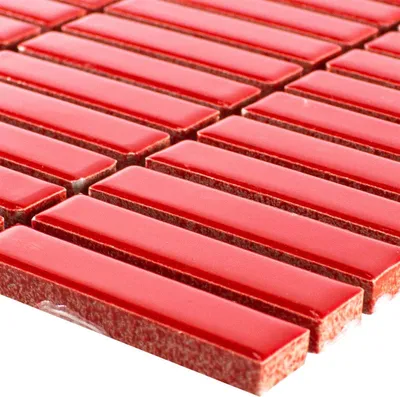 Produktbild von Keramik Mosaik Fliesen Maytown Rot Glänzend