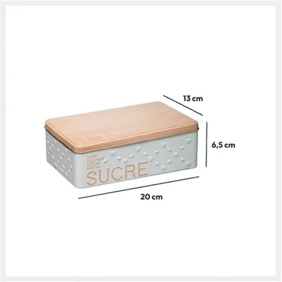 Produktbild von Würfelzuckerdose aus Metall, skandinavisches Design, weiß