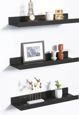 Zdjęcie produktu dla Allecto Premium - Pływające półki 3-pak do dekoracji ścian 80 cm - Półka ścienna do łazienki, sypialni, salonu i kuchni