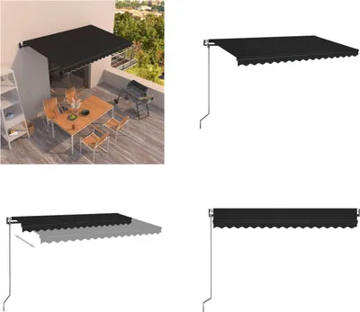 Produktbild von vidaXL Markise Automatisch Einziehbar 450x350 cm Anthrazit - Markise - Markisen - Sonnendach - Sonnendächer