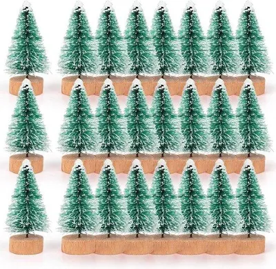 Immagine prodotto di Mini alberi di Natale per decorazioni natalizie, 24 pezzi, alberi di Natale in plastica