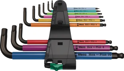 Produktbild von Wera Winkelschlüsselsatz BlackLaser 950/9 Hex-Plus Multicolour 1 9-teilig