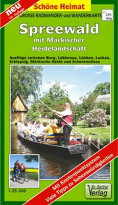 Immagine prodotto di Mappa dettagliata per cicloturismo e trekking nella regione dello Spreewald, che include anche il paesaggio delle brughiere della Marca