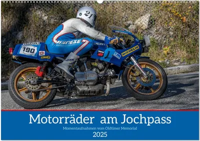 Produktbild von Motorräder am Jochpass (Wandkalender 2025 DIN A2 quer), CALVENDO Monatskalender