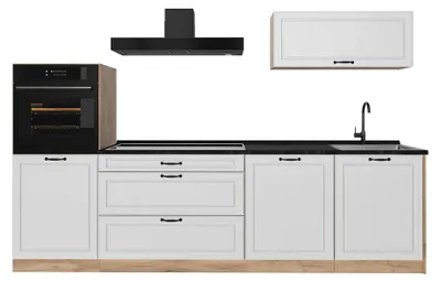 Image de Cuisine Vicco R-Line Blanc campagne/Chêne doré 280cm plan de travail Anthracite, Model 67986