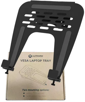 Produktbild von Stahl-Laptophalterung für VESA-Monitorarm, Standard- und Befestigungsoptionen
