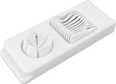 Imagen del producto de Cortador de huevos 2 en 1, de acero inoxidable, manual y multifuncional, ideal para cortar huevos cocidos, fresas, frutas blandas, tomates y salchichas