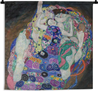 Produktbild von MuchoWow® Wandteppich Wandbehang Die Jungfrauen - Gemälde von Gustav Klimt 150x150 cm Tapisserie Dekoration Wandtuch - Wohnaccessoires - Modernes