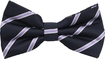 Produktbild von Fabio Farini - 1 Stück Blaue Herren Fliegen - Männer Querbinder Vorgebunden Bowtie Streifen - Dunkelblau -  Black Blue/Lila/Weiß