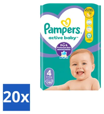 Produktbild von 20 x Pampers Active Baby Windeln Größe 4, 9–14 kg - Vorteilspackung - 20 Stücke