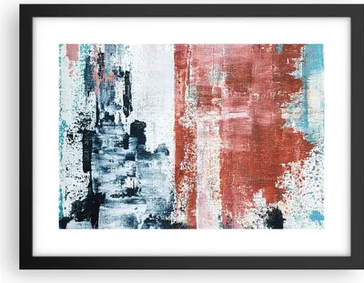 Produktbild von Gerahmtes Poster - Schwarzer Rahmen - Abstraktion Marine Rot - 40x30 cm - Wand Bild - Wanddeko - Wandbilder - Kunstposter - Wandposter - Bilderrahmen - Bilder - Kunstdruck - P2BAA40x30-4883